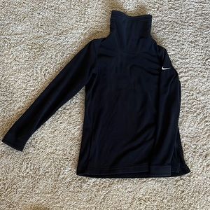 Black fleece cowl neck sweater